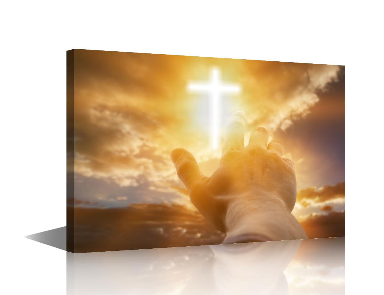 TISHIRON Canvas Wall Art Print Jesus Christ Wall Art for Bedroom Hand of God Wall Decor Art Paintings Christian Religion Modern Giclee Artwork for Office Home Decor Ready to Hang, 12" Wx18 H
