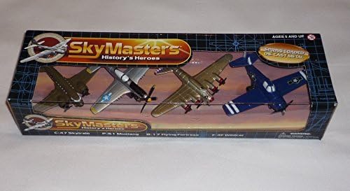 Sky Masters History's Heroes Set C-47 Skytrain , P-51 Mustang, B-17 Flying Fortress , F-4f Wildcat