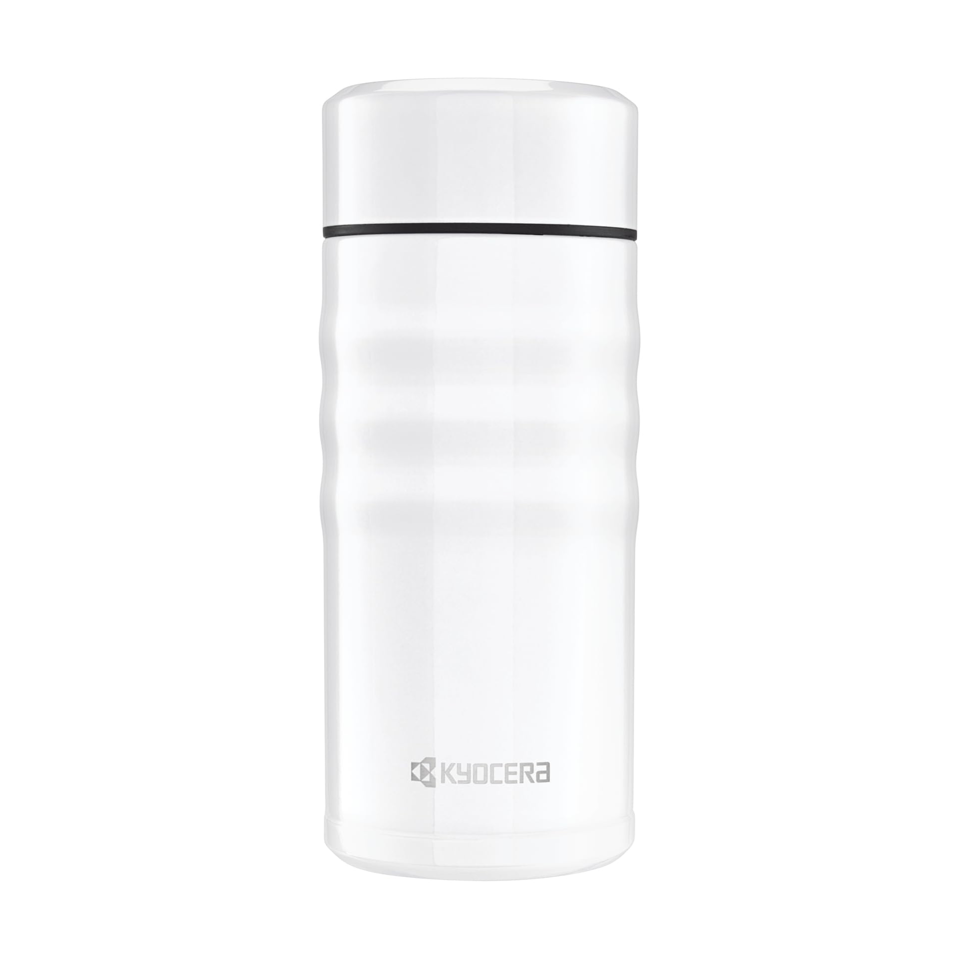 Kyocera MB-12S WH Travel Mug with Twist Top, Stainless Steel, Pearl White, 350ml