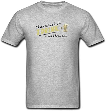 Tracy Men's I Drink &amp; I Know Things Grey Cotton T-Shirt(XXXL)