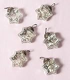 Luna Bazaar Mini Mercury Glass Star Ornaments (1 to 1.5-Inch, Silver, Imogen Design, Set of 6) - Great Gift Idea, Vintage-Style Decorations for Christmas, Special Occasions, Home Decor and Parties