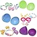 JOYIN 12 Pack Easter Eggs Prefilled with Bunny Shape Girls Dressing Accessories Easter Basket Stuffer for Kids Easter Egg Hunt Party Favors