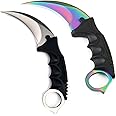 2 pieces Fixed Blade Knife,Fixed Raptor Claw Knife,Stainless Steel Fixed Blade Tactical Knife with Sheath and Cord,for Work C