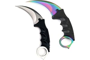 2 pieces Fixed Blade Knife,Fixed Raptor Claw Knife,Stainless Steel Fixed Blade Tactical Knife with Sheath and Cord,for Work C