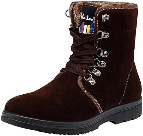 Cyber Moday Week Mulinsen Christmas Men's Against Velvet Cowhide Martin Tights Highs Shoes(6.5D(M)US,khaki)