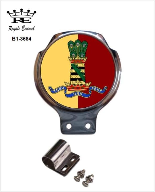 ROYALE ENAMEL ROYALE CAR SCOOTER BAR BADGE - 11TH HUSSARS PRINCE ALBERTS OWN THE CHERRY PICKERS B1. 3684
