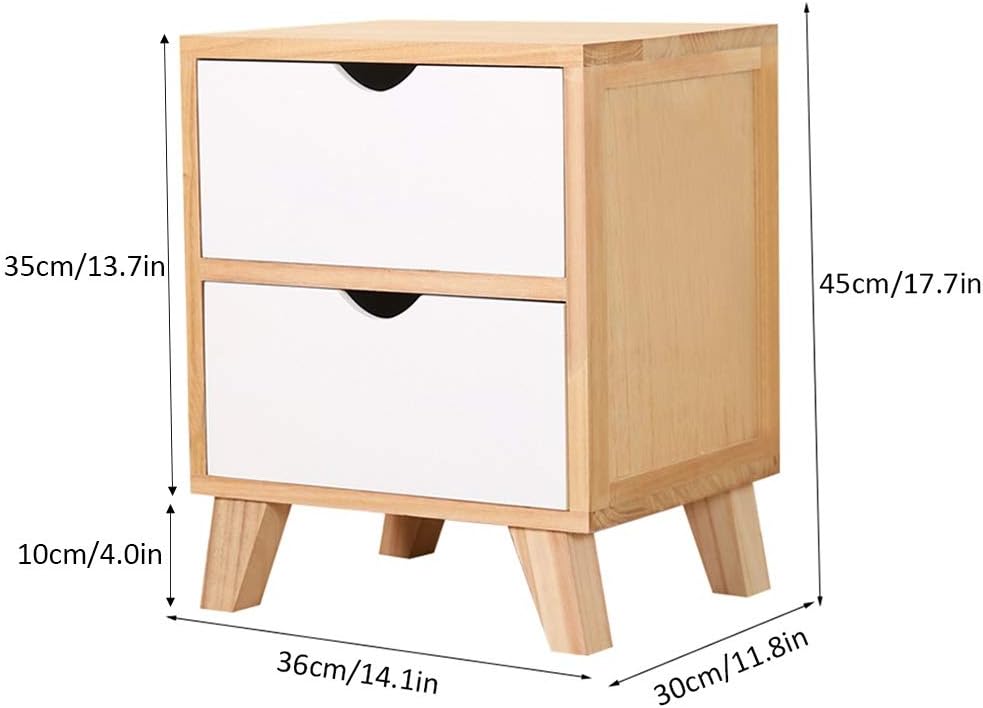 Amazon Com Wood Bedside Nightstand Side Table With Storage Drawer