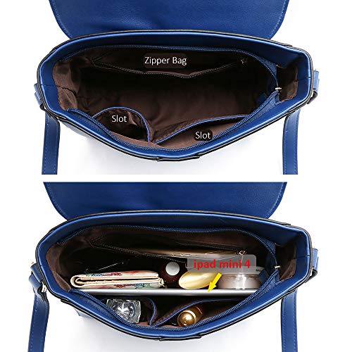 Ladies Designer Purses Cross Body Handbags Trendy Bags for Women Shoulder Bags (Blue) - Thumbnail 6