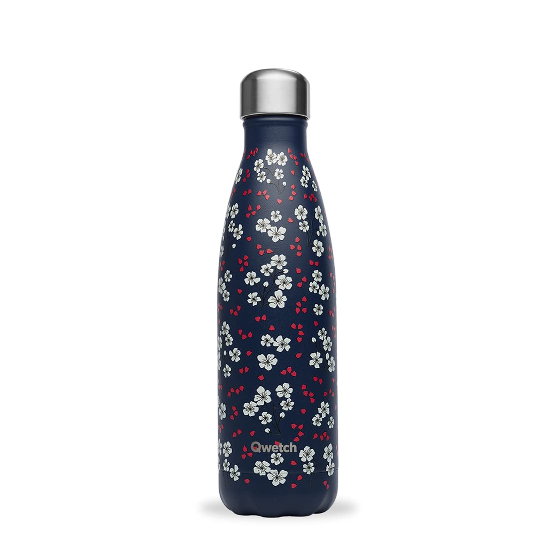 Qwetch - Insulated Originals Bottle - Hanami Blue 500 ml - Stainless Steel Water Bottle - 24h Cold and 12h Hot - Leakproof, BPA Free & Reusable for Sports & Travel