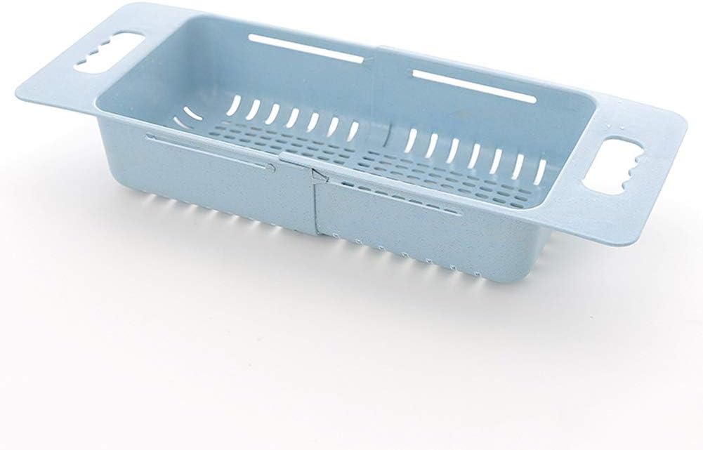 vitihipsy Adjustable Sink Dish Drying Rack Kitchen Organizer Plastic Sink Drain Basket Vegetable Fruit Holder Storage Rack