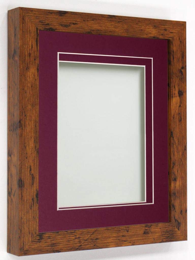 Rickman Box Frame Rustic with Plum Mount, 8x6 for 6x4 inch