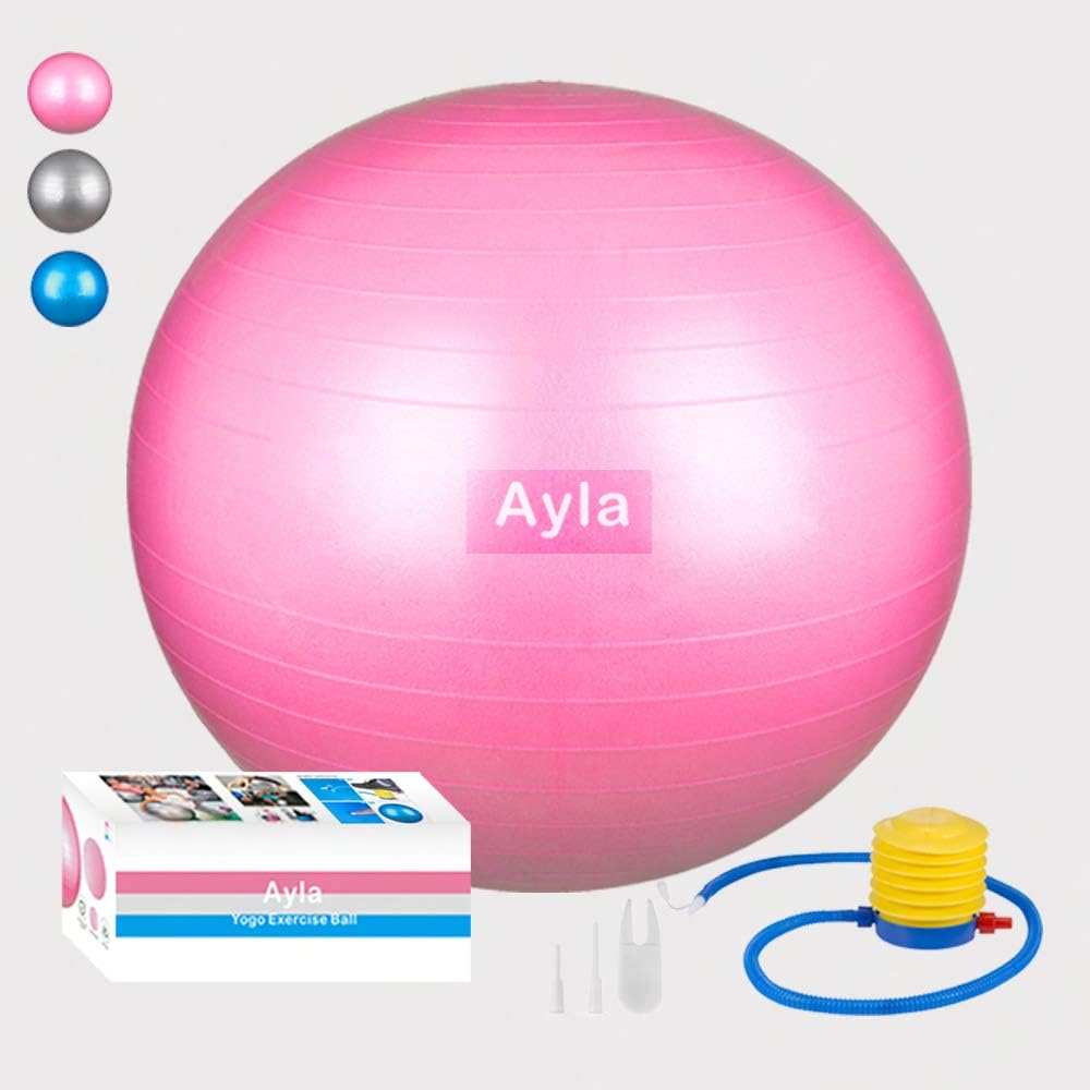 Ayla Fitness Ball(22-30in) Ultra-Thick Explosion-Proof Matte Version for Home,Office and Gym,Fitness Ball with Fast Mercury