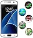 Bastex Fenix Samsung Galaxy S7 9-H Premium Tempered Glass Screen Protector, Full Screen Coverage, High Definition, Clear Transparency, Anti-Bubble Shield with White Faceplate for Samsung Galaxy S7