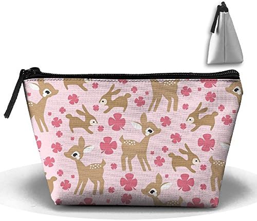 Trapezoid Cosmetic Bags Brush Pouch Sika Deer Makeup Bag Zipper Wallet Hangbag