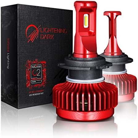 LIGHTENING DARK 10000 Lumens Ultra Bright 9004(Hi/Low) LED Headlight Bulbs,Philips TX1860 Chip Conversion Kit,6000K Cool White - 3 Yr Warranty