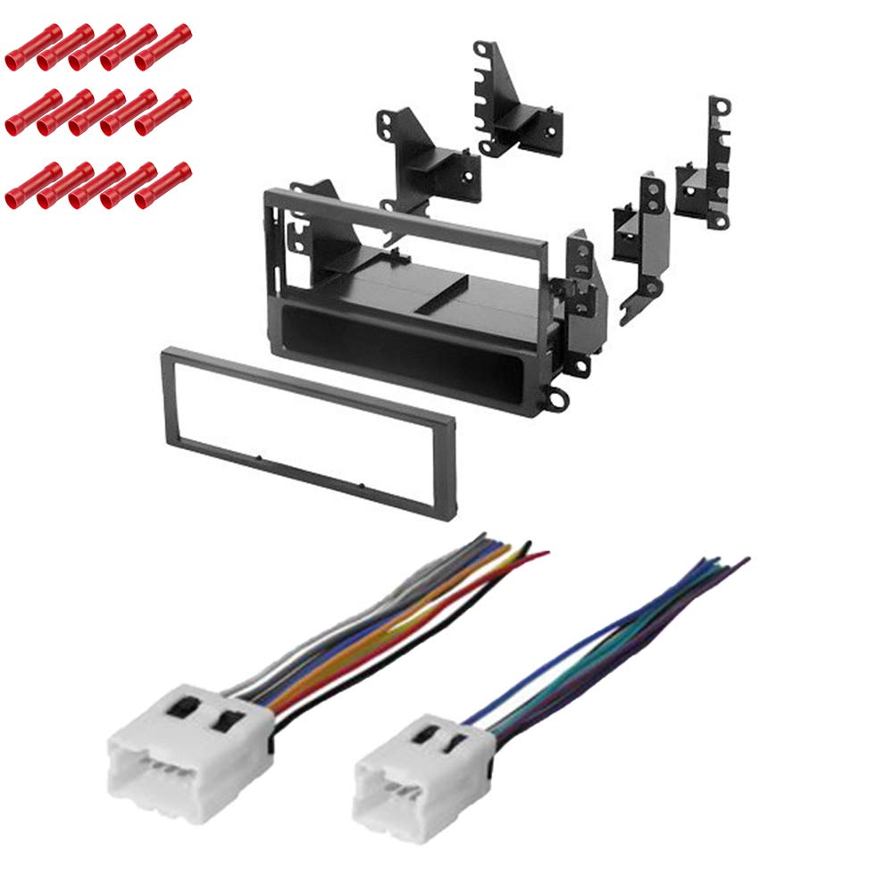 CACHÉ KIT1078 Bundle with Car Stereo Installation Kit for Nissan Xterra 2000 – 2004 in Dash Mounting Kit, Harness for Single Din Radio Receivers (3 Item)