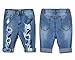 Tribear Women's Summer Ripped Hole High Waist Casual Short Jeans 42(US10,Blue)