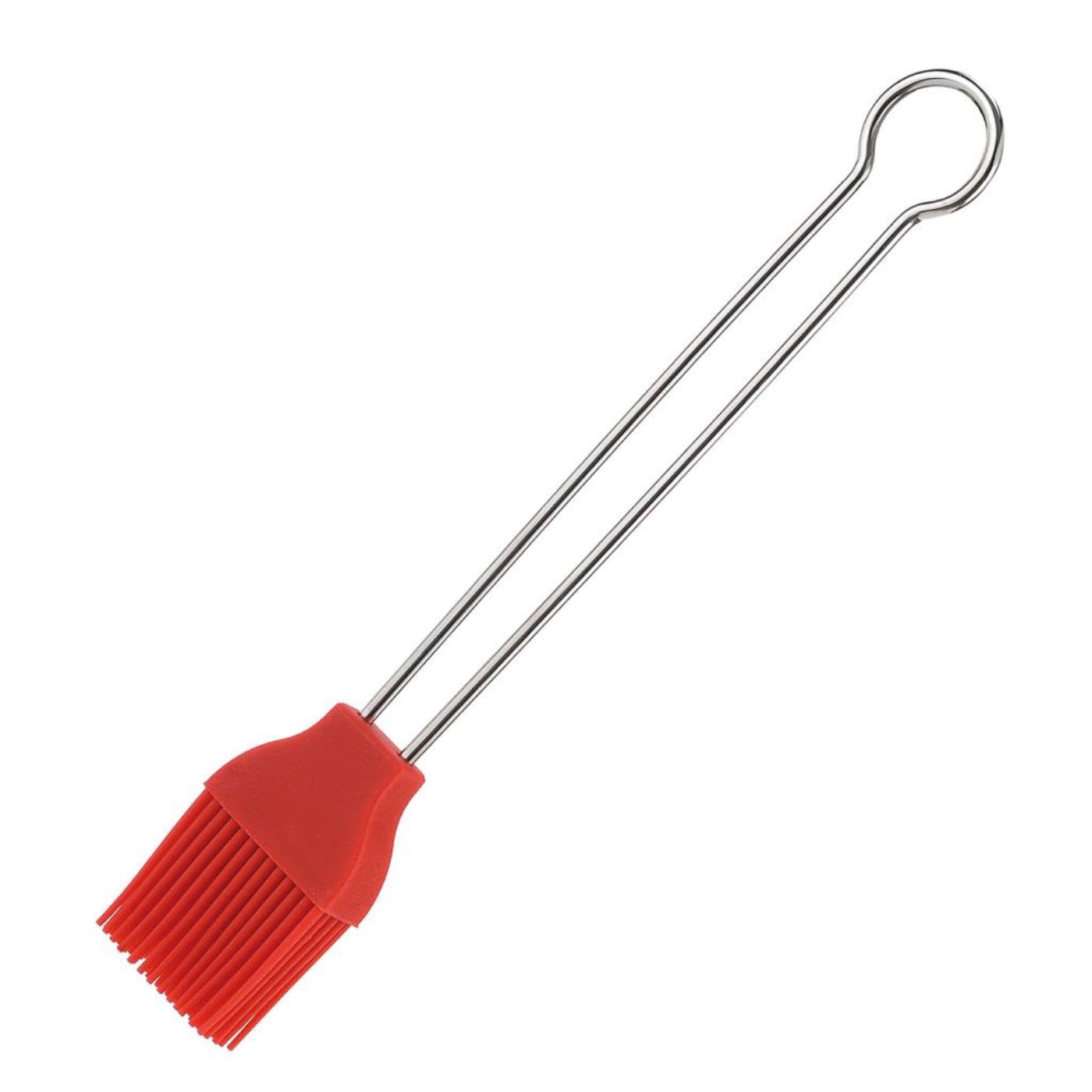 Westmark Frying and Baking Brush, Length: 20 cm, Silicone/Stainless Steel, Silicone, Red/Silver, 15432270