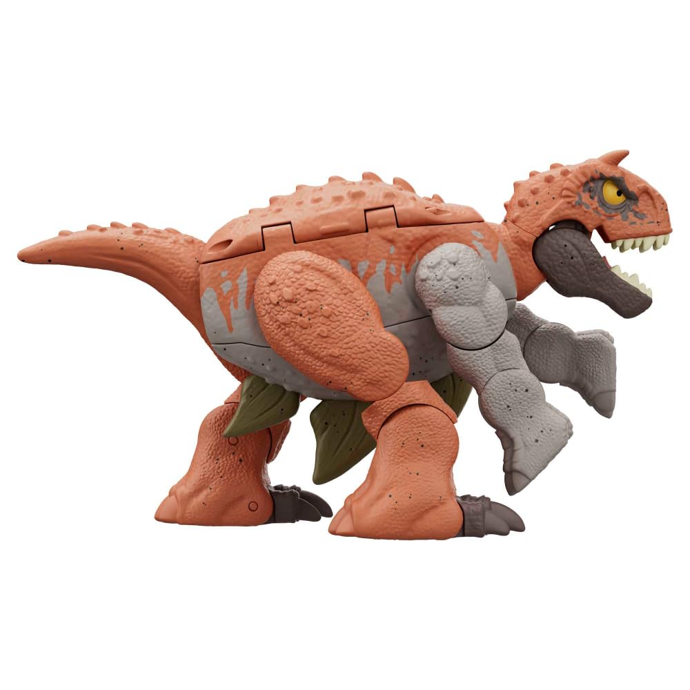 Jurassic World Dinosaur Transforming Toy, 11 Step Carnotaurus to Stegosaurus Double Danger 2 in 1 Toy, Fierce Changers, HLP07