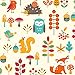 OAKI Kids Rubber Rain Boots with Easy-On Handles, Forest Animals, 8T US Toddler