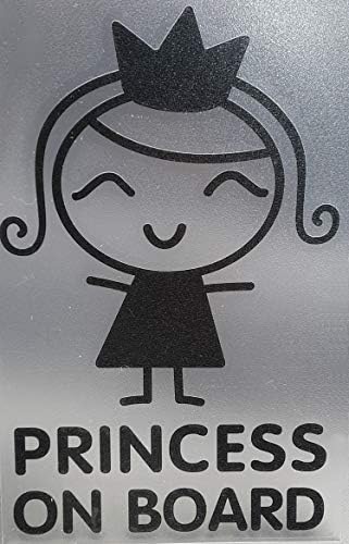 Baby in Car Waving Baby on Board Safety Sign Cute Car Decal/Vinyl Sticker (1pcs(Princess Black))