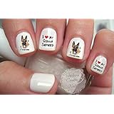 German Shepherd I Love Dog Breed Nail Decals - WaterSlide Nail Art Decals