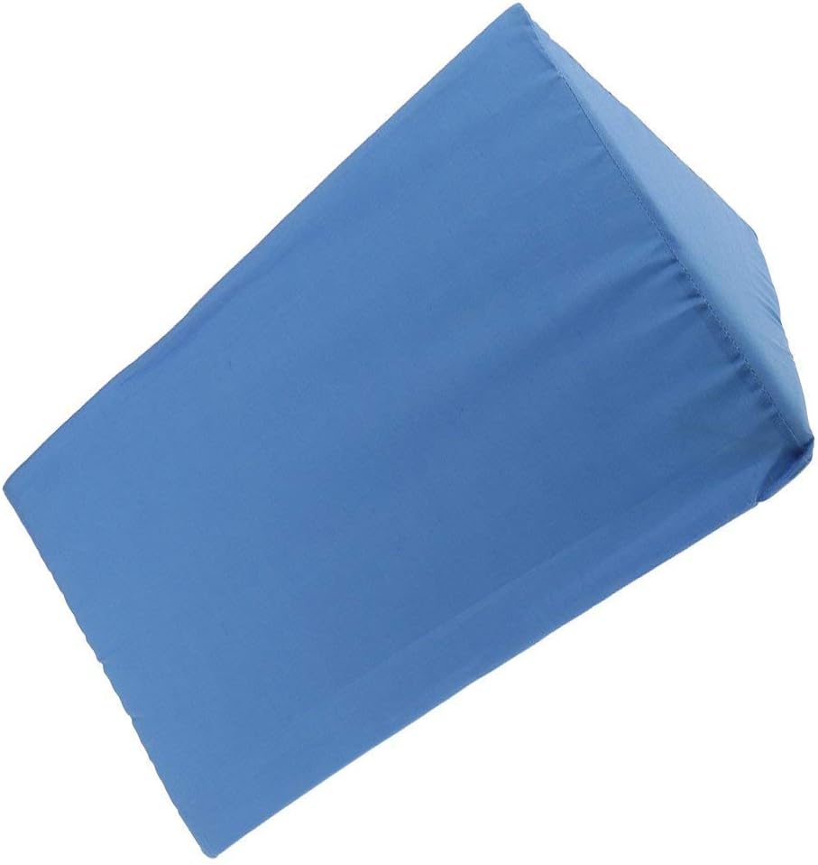 High Density Foam Pillow Wedge Pillow Elevation Cushion Washable Cover Lumbar Support (Blue)