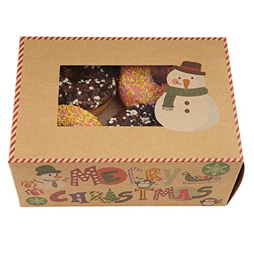 20 Piece Donut Treat-To-Go Gift Christmas Boxes, Holds Christmas Donuts, Treats and Gifts, Perfect for Holiday Gift Giving - Thumbnail 2