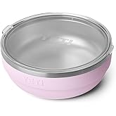 YETI Rambler Low Bowls, Vacuum Insulated, Stackable and Nestable Stainless Steel Bowl with Lid, 3.6 Quart, Cherry Blossom