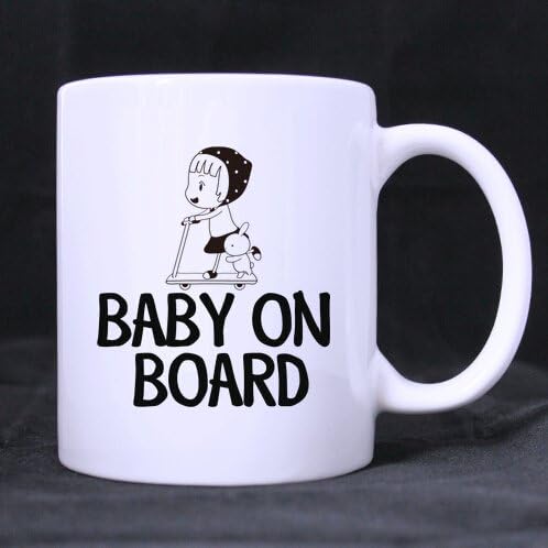 Baby on board Ceramic White Mug Cup - Coffee Mug (Printed on two sides),Pefect Gift for Lovers / Parents / Girlfriend / Boyfriend