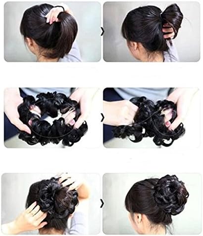 CAISHA XXL Jumbo Hairpiece Scrunchy Updo Bridal Hairstyle Messy Hair Tie Brown Black Mix G24F, brown black mix #1H6A G24F - Image 5