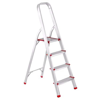 Ultra-Stable Step Foldable Aluminium Ladder (5.2 ft.) for Home Use with 5-Year Warranty by Kids Mandi