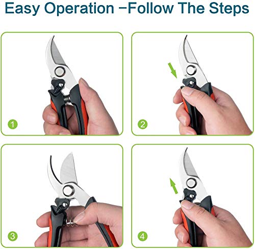 image for Fstop Labs 4 Packs Pruner Shears Garden Cutter Clippers, Stainless Ste