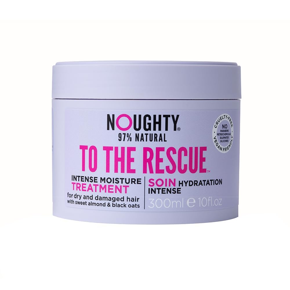 Noughty 97% Natural To The Rescue Treatment Mask Hydrating Formula for Dry Frizzy and Damaged Hair with Sweet Almond and Black Oat Sulphate Free Vegan Haircare 300ml