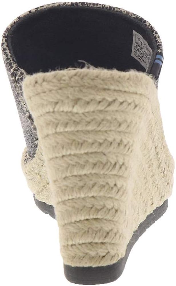 natural shimmer canvas suede women's monica mule wedges