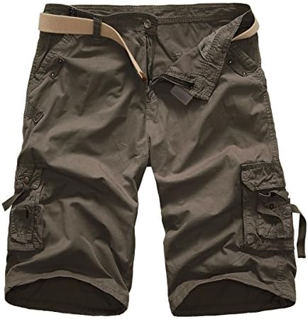 Men's Casual Multi Pocket Cargo Shorts (38, Gray)