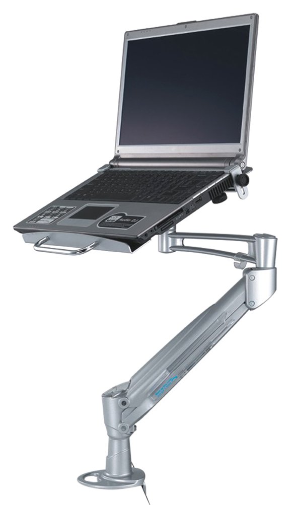 Newstar Desk Mount (clamp) for Laptop (Full Motion Gas Spring) Silver eBay