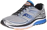 Saucony Men's Guide 9 Running Shoe, Silver/Blue/Orange, 10.5 M US