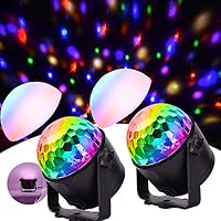 Party Lights Disco Ball Strobe Light Disco Lights, Morovigo Upgraded 6 Colours RGBP with Remote Control Dj Lights Stage Light for Festival Bar Club Party Wedding Show Home-2PCS