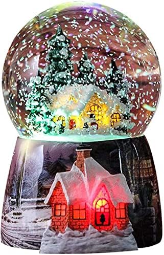 Snow Globes - Snow Globes for Kids Boys - Girls Snow Globe You are My Sunshine Christmas Village Santa Snow Globe Winter Glitter Art Ball Rotate 7 Colors Change Light Musical Box Birthday Xmas Gifts
