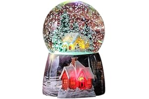 WOOYAN Snow Globes for Kids Boys - Girls Snow Globe You are My Sunshine Christmas Village Santa Snow Globe Winter Glitter Art Ball Rotate 7 Colors Change Light Musical Box Birthday Xmas Gifts