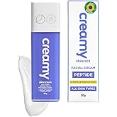 Creamy Peptide Cream 1 fl oz (30g) | Advanced Brazilian Formula with 10 Peptides & Acetyl-Glucosamine for Collagen Boost | Deep Hydration, Firming, Wrinkle Reduction & Even Skin Tone