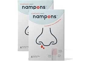 Nampons for Nosebleeds - 12 Nasal Plugs with Clotting Agent to Stop Nosebleeds Fast. Trusted by Doctors, Nurses and First Res
