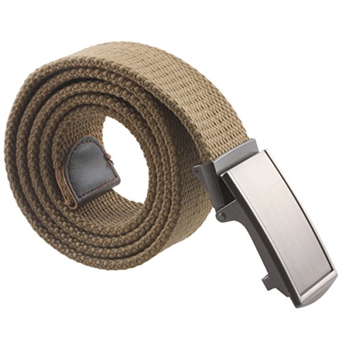 Sportmusies Canvas Web Belts for Men,Solid Color Military Style Casual Golf Belts with Automatic Buckle