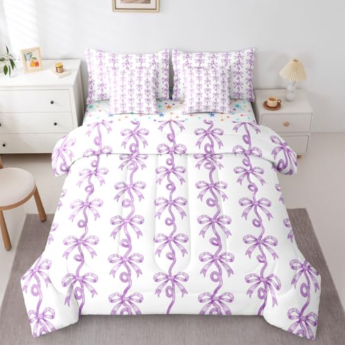 erose bridal Purple Bow Tie Bedding Set
