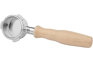 LILQ 54mm Bottomless Naked 3 Ears Portafilter | Compatible with 54mm Breville Machines | Stable Handle (Maple, 54mm Breville)