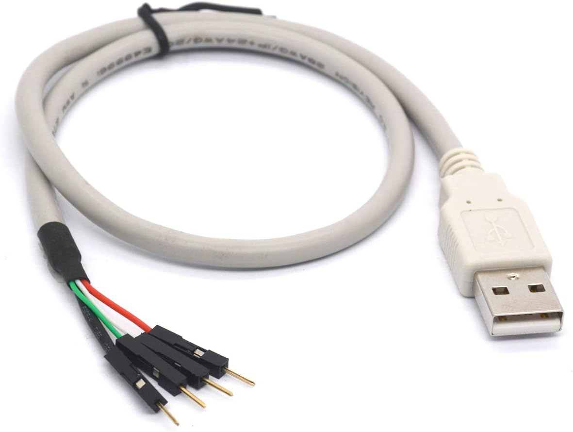Tomost USB 2.0 to 2.54mm Header Pin Cable Cord Breadaway - USB 2.0 Type A Male to 4 Pin 2.54 mm Male Adapter