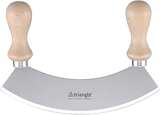 triangle 43 231 23 02 Wiegemesser 23 cm, einschneidig mit Holzgriff Made in Solingen / Germany professionelle Qualität Kräutermesser Pizzamesser