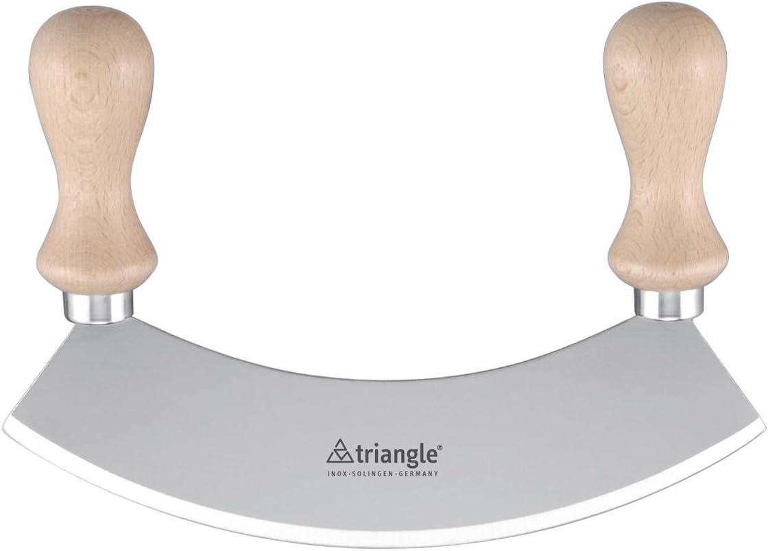 triangle 43 231 23 02 Wiegemesser 23 cm, einschneidig mit Holzgriff Made in Solingen / Germany professionelle Qualität Kräutermesser Pizzamesser