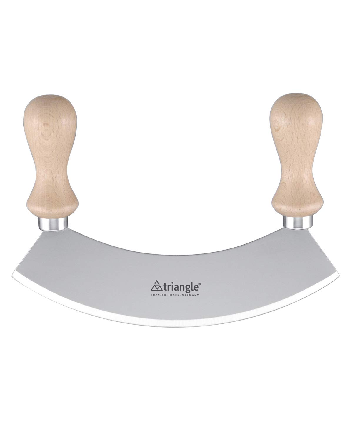 Gustav HI423123N 23 cm Single Hachoir/ Mezzaluna Herb Chopper with Light Wood Handle, Silver